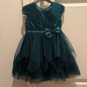 Jona Michelle Green Sequin Dress with Bow